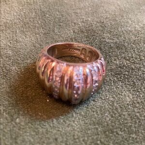 14k Gold plated and Silver Textured Ring